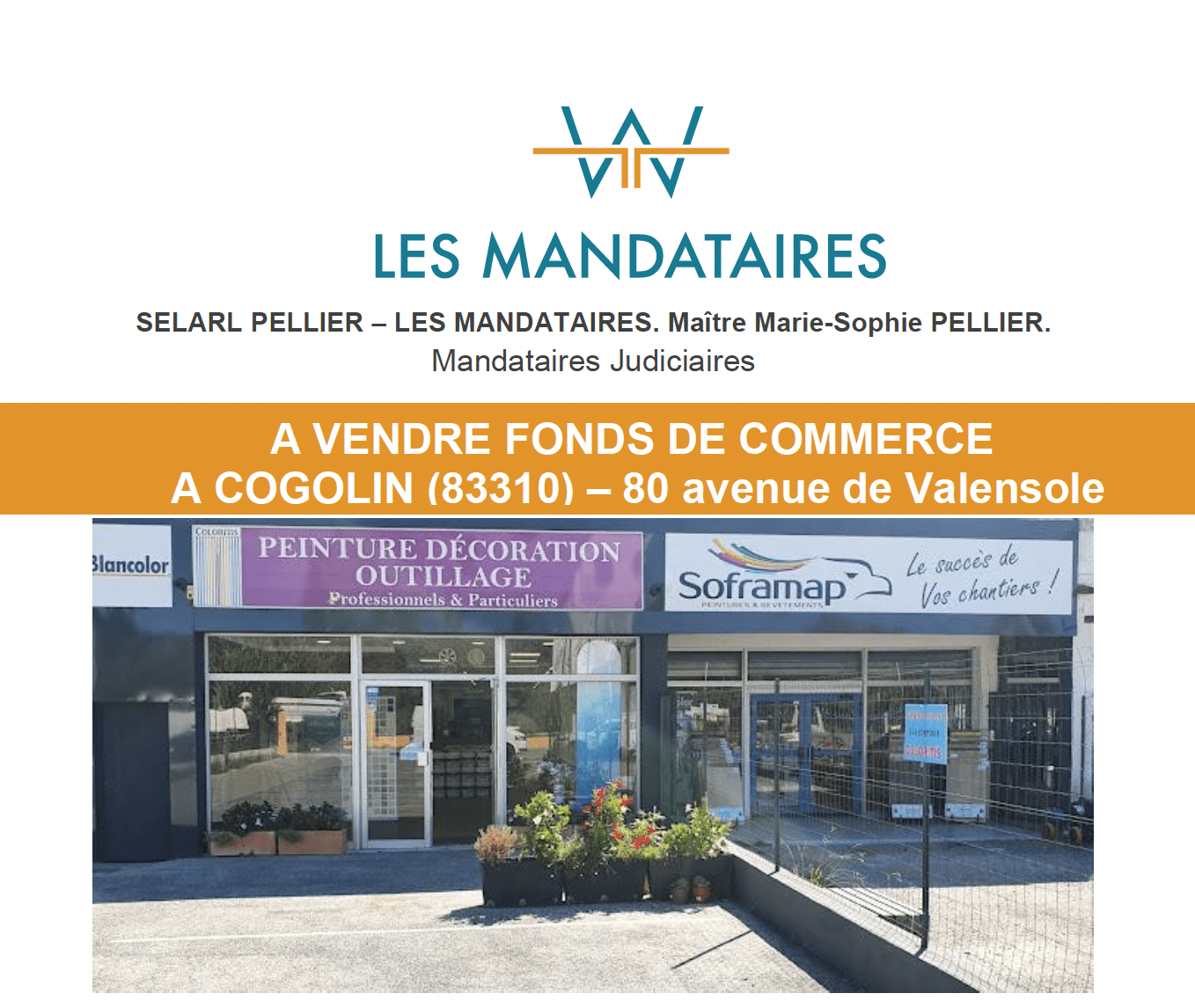 A VENDRE FONDS DE COMMERCE A COGOLIN de plus de 500 m²